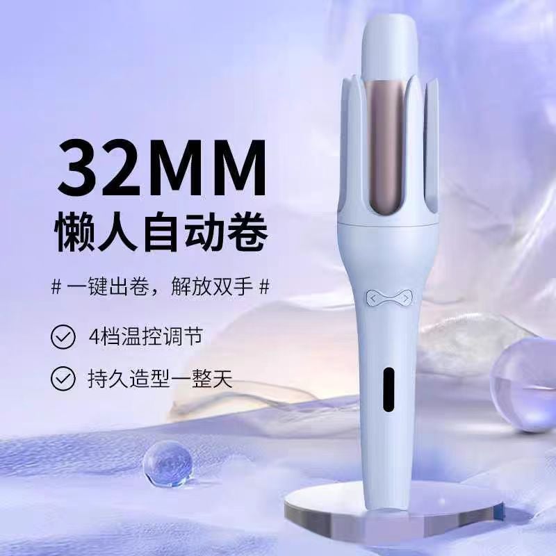 جهاز تجعيد الشعر الكهربائي الأوتوماتيكي مع قضيب دوار لتجعيد الشعر الكبير الموجي، قضيب سيراميك لا يؤذي الشعر، قضيب تجعيد كهربائي بأيونات سلبية - Image 2